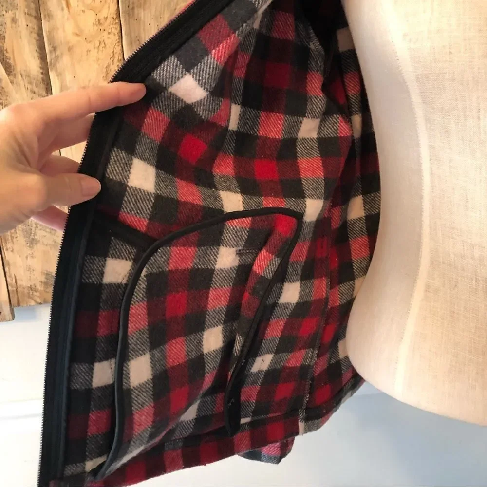 WOOLRICH Plaid Multi Color Thick‎ Zip Up Jacket With Pockets Size Medium
